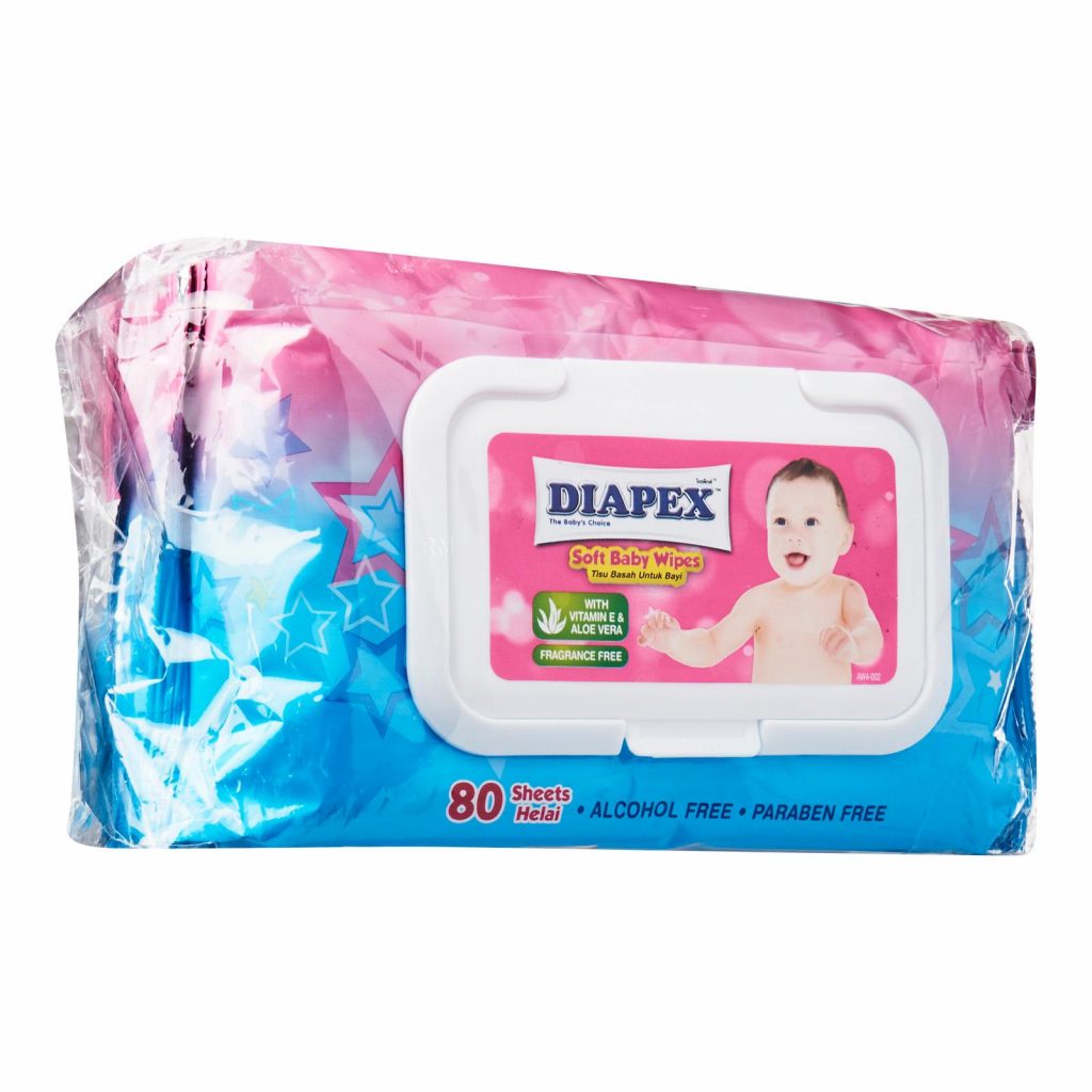 Diapex Soft Baby Wipes 12 Bags X 2 (80's Packets) 1920 Wipes DaaBee